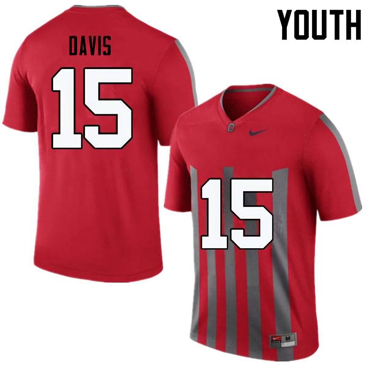 Wayne Davis Ohio State Buckeyes Youth NCAA #15 Nike Throwback Red College Stitched Football Jersey NLB7856OQ